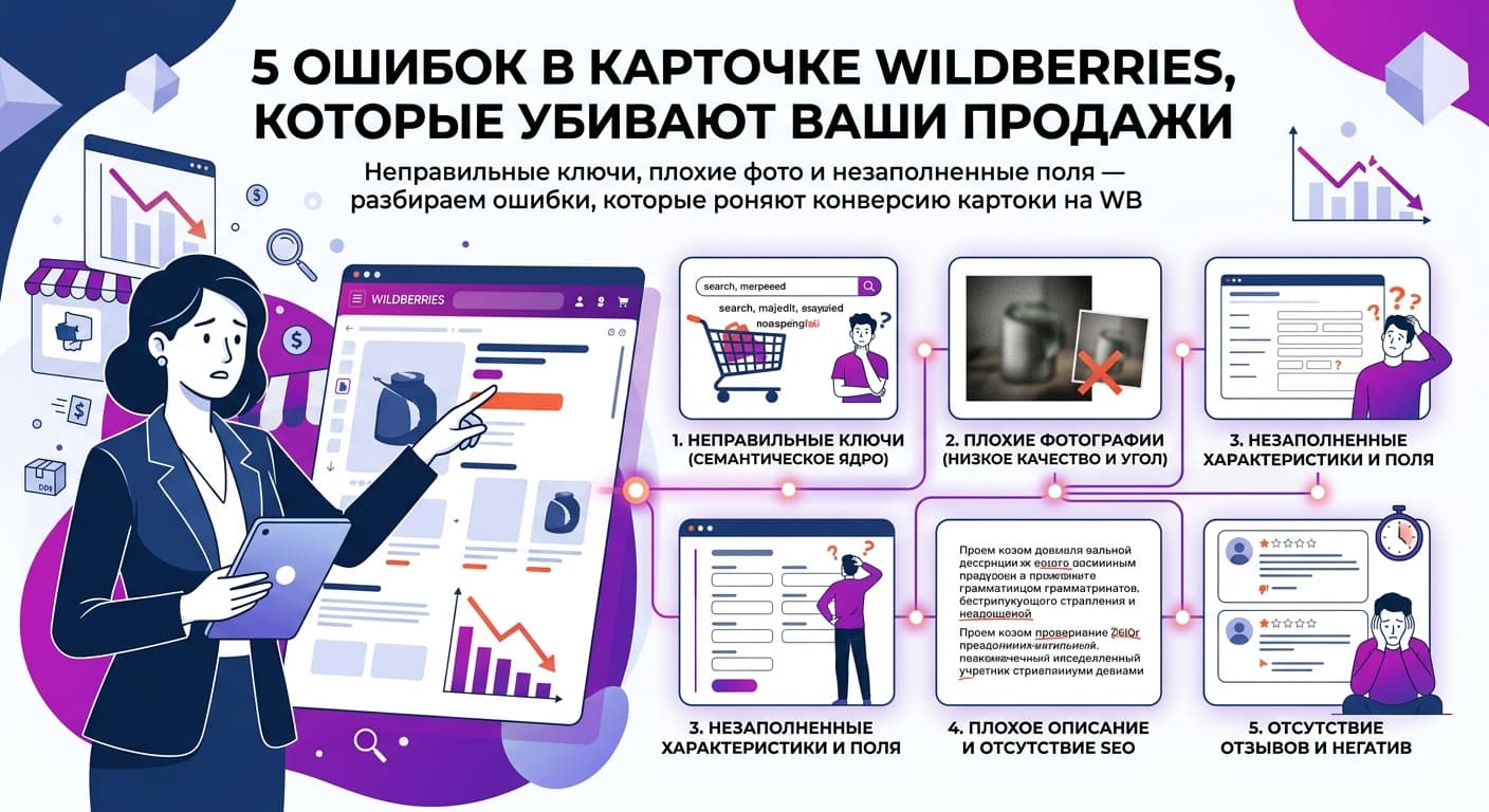 5 ошибок в карточке Wildberries, которые убивают ваши продажи