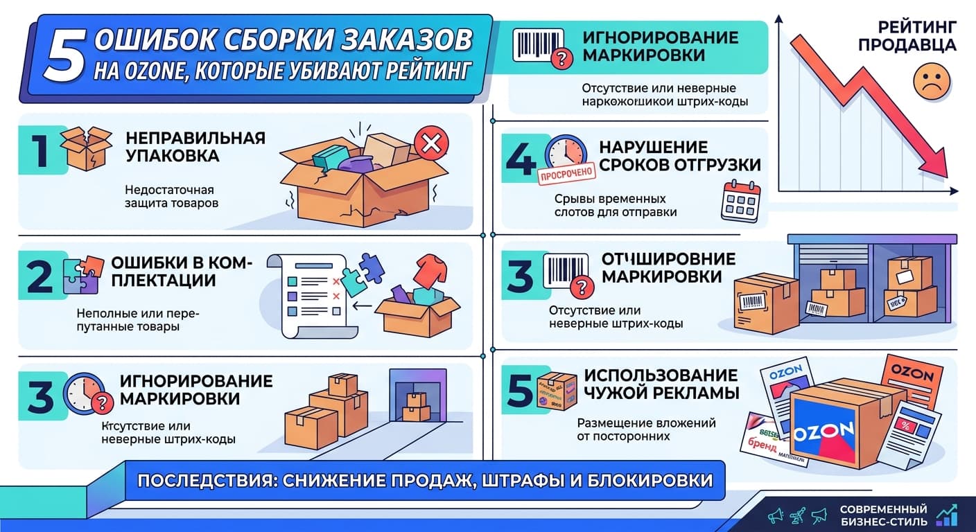 5 ошибок сборки заказов на Ozon, которые убивают рейтинг