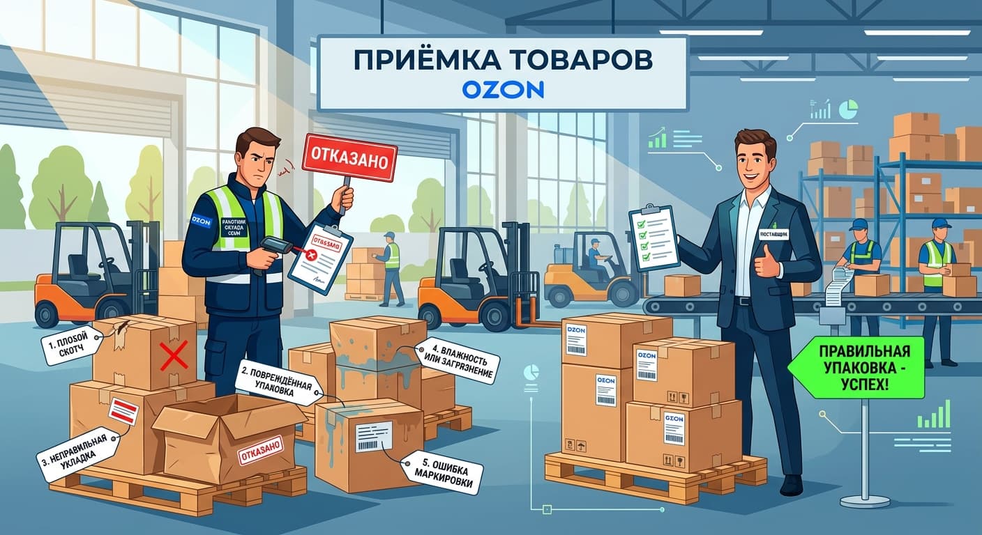 5 ошибок упаковки для Ozon, из-за которых склад разворачивает поставку