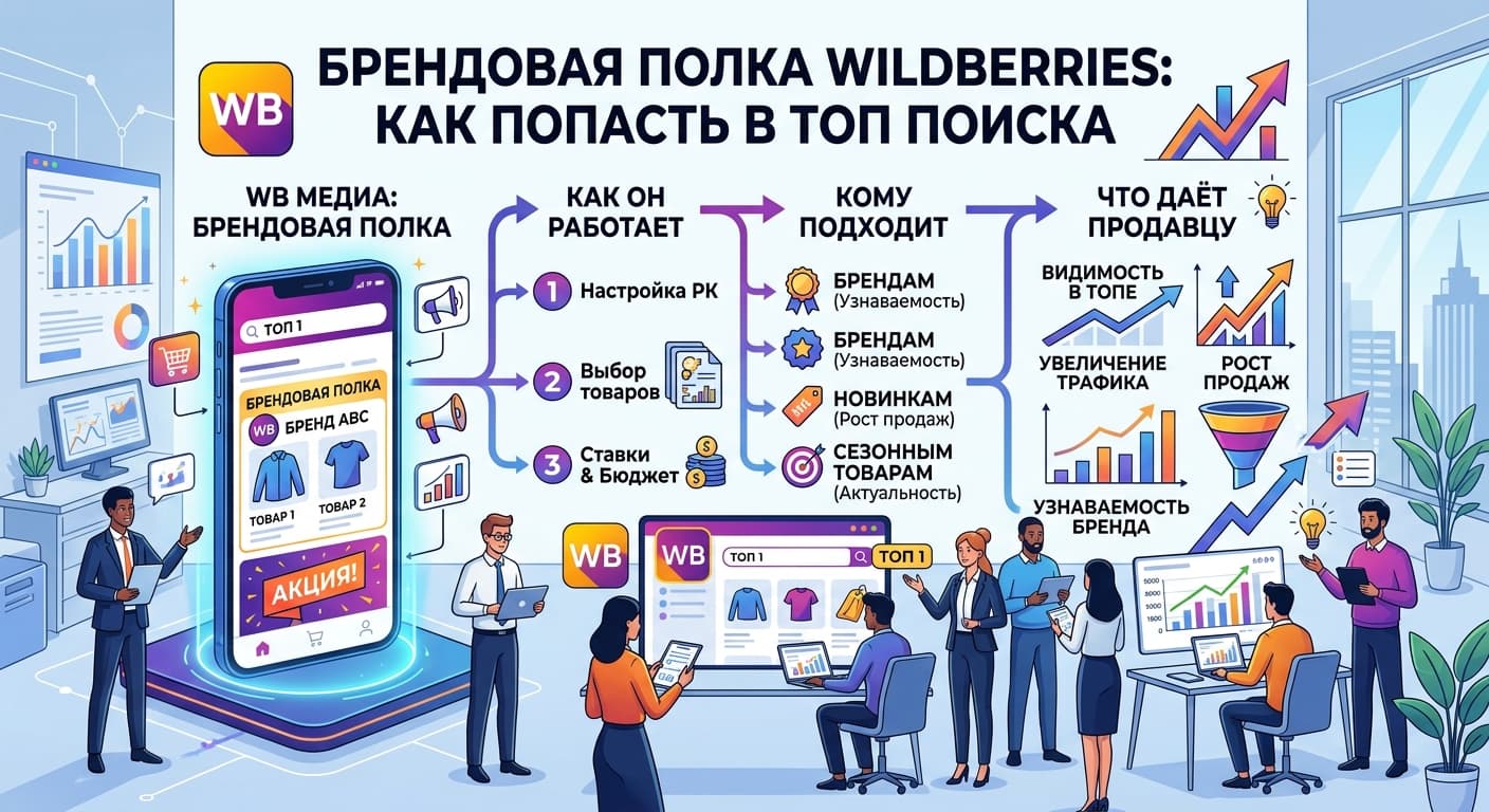 Брендовая полка Wildberries: как попасть в топ поиска