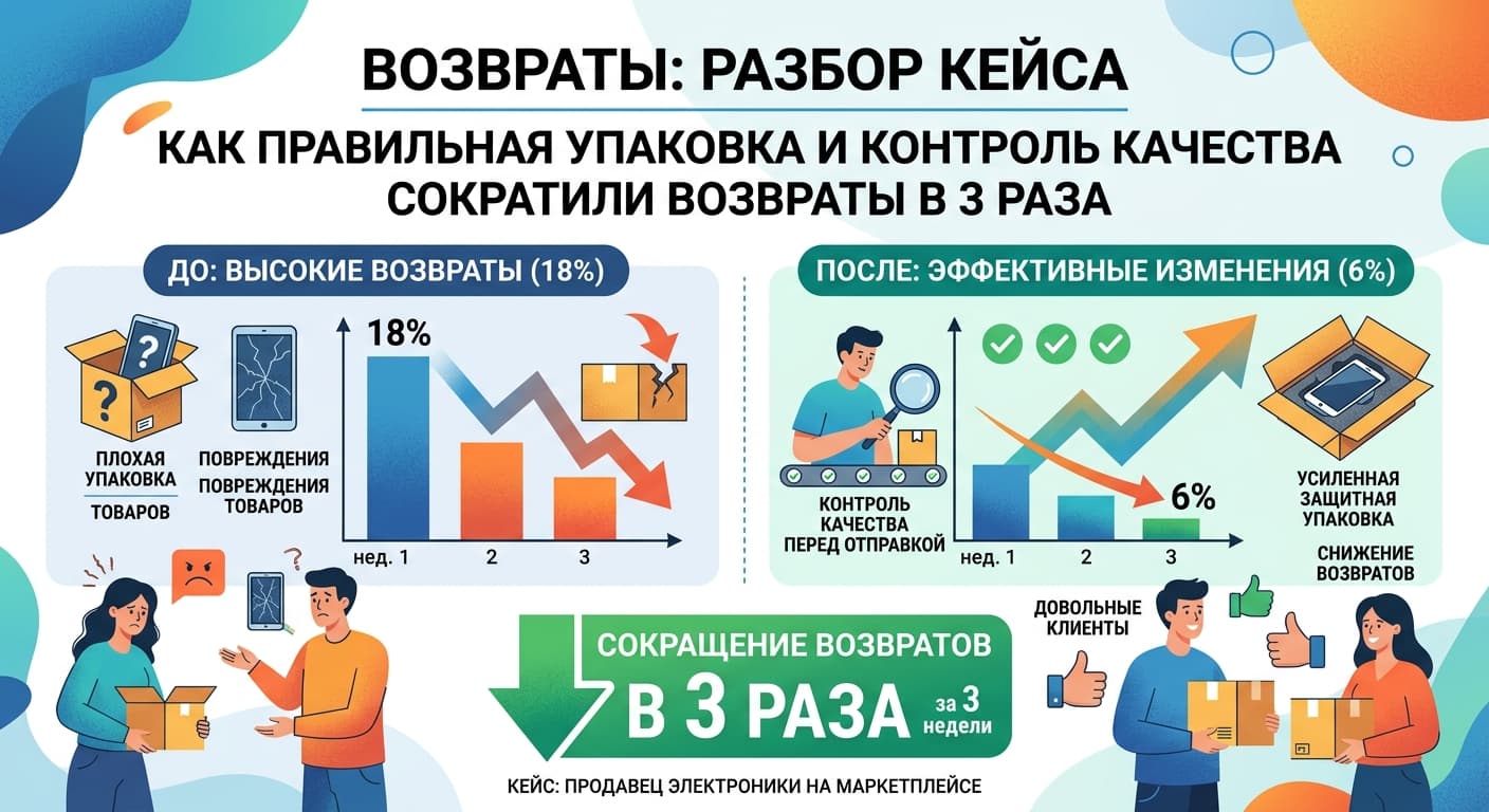 Возвраты 18% → 6% за 3 недели: разбор реального кейса