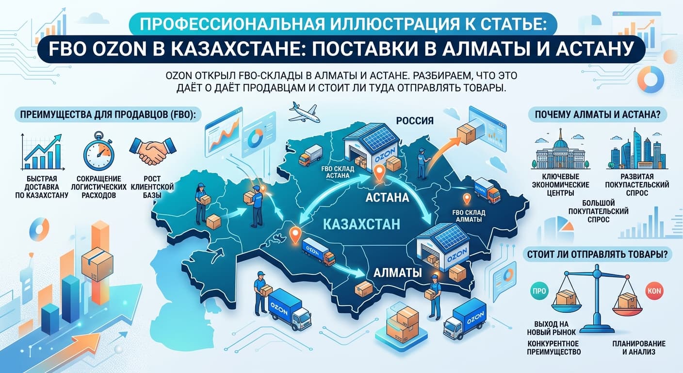 FBO Ozon в Казахстане: поставки в Алматы и Астану