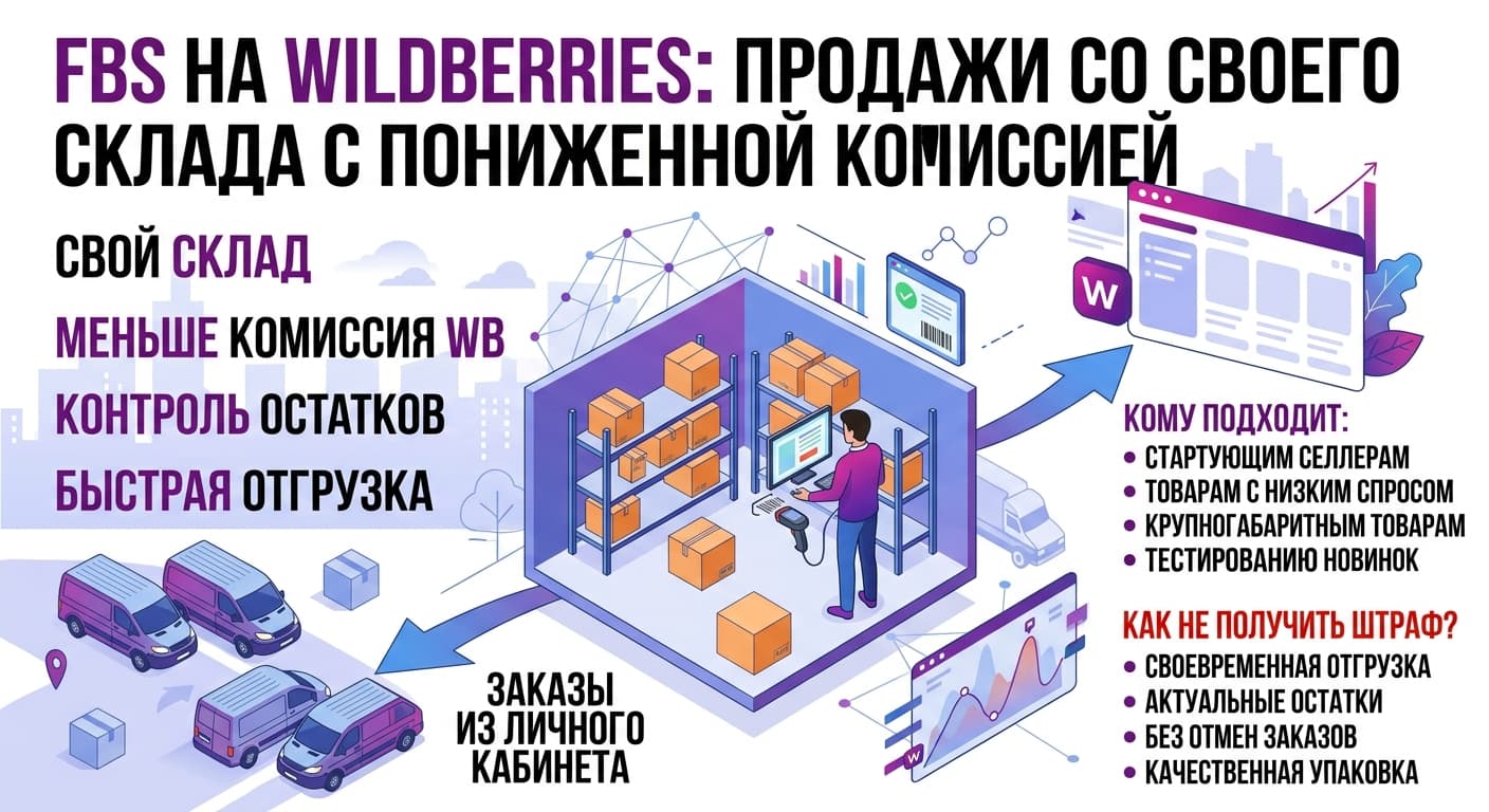 FBS на Wildberries: продажи со своего склада с пониженной комиссией