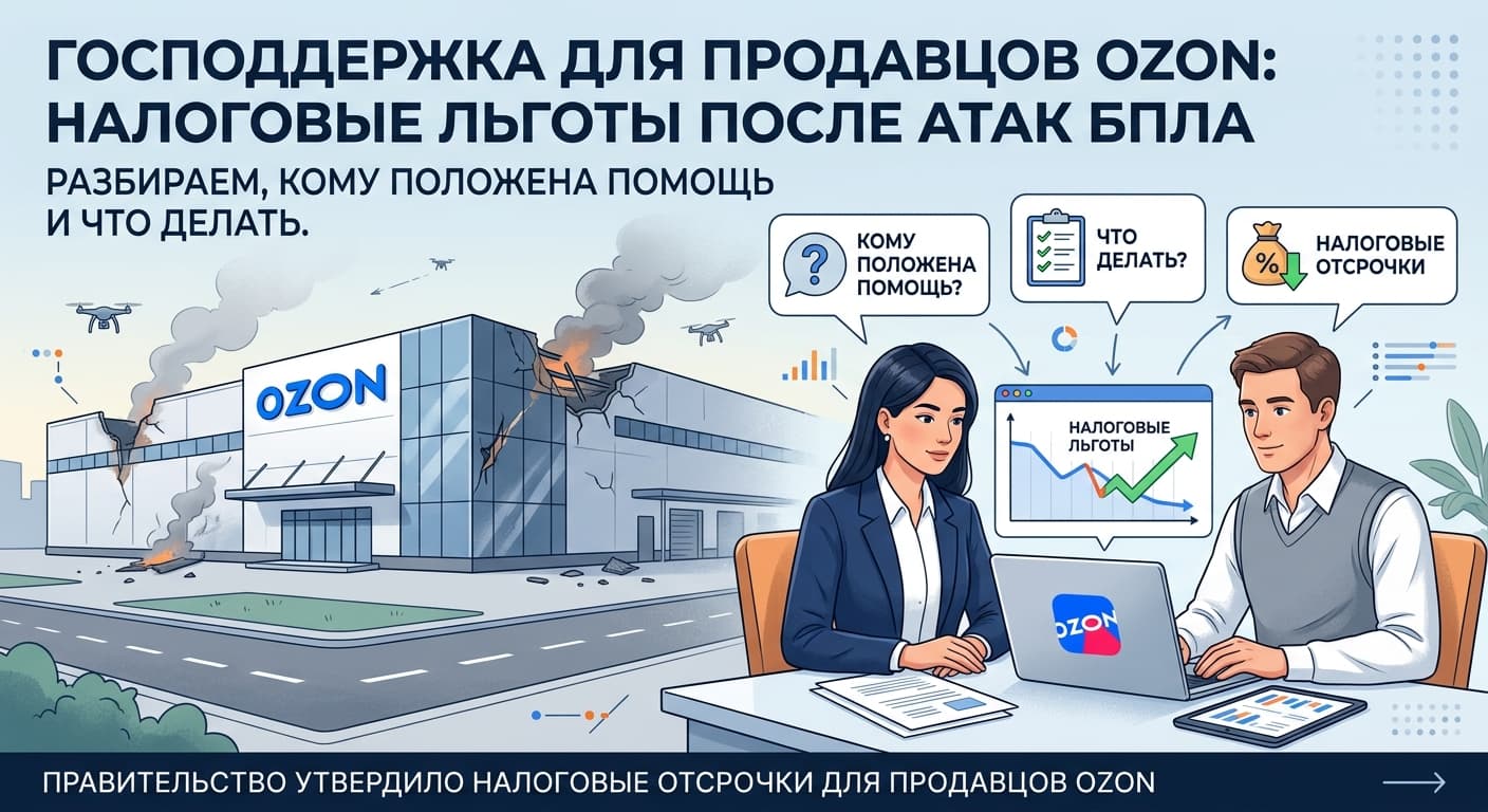 Господдержка для продавцов Ozon: налоговые льготы после атак БПЛА