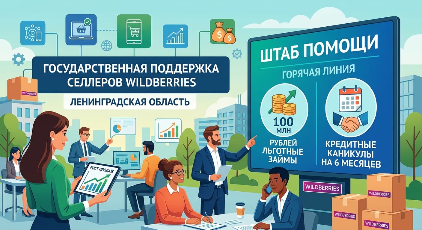 Ленобласть запустила поддержку селлеров Wildberries: 100 млн рублей и кредитные каникулы