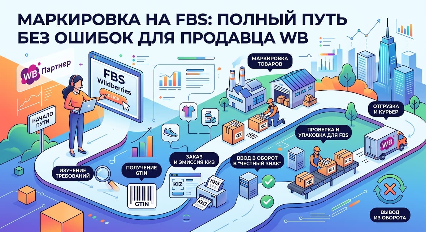 Маркировка на FBS: полный путь без ошибок для продавца WB