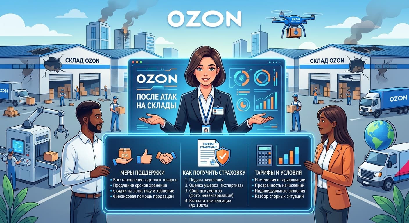 Ozon после атак на склады: страховка, тарифы и меры поддержки