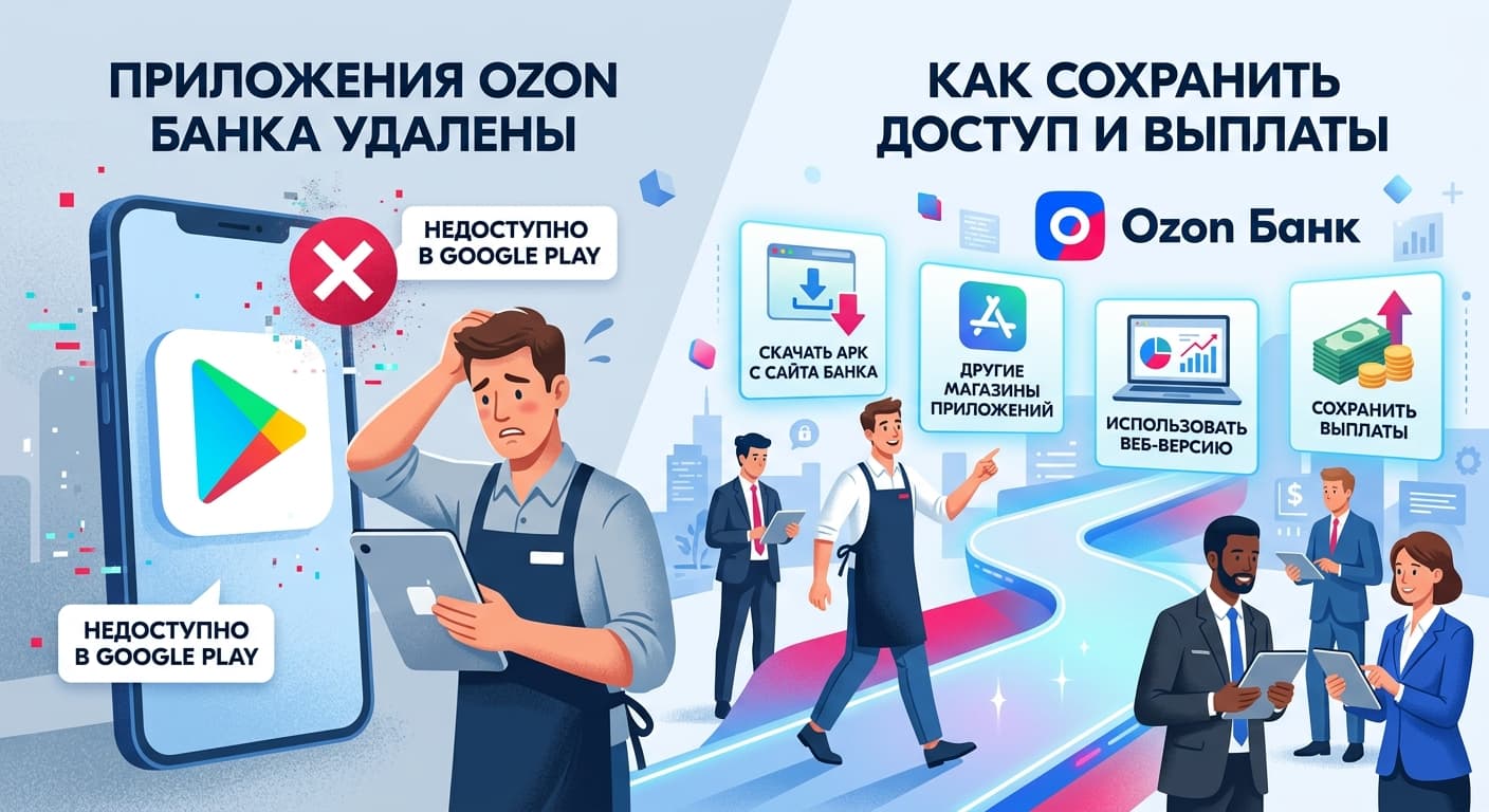 Ozon Банк удалён из Google Play: что делать продавцу