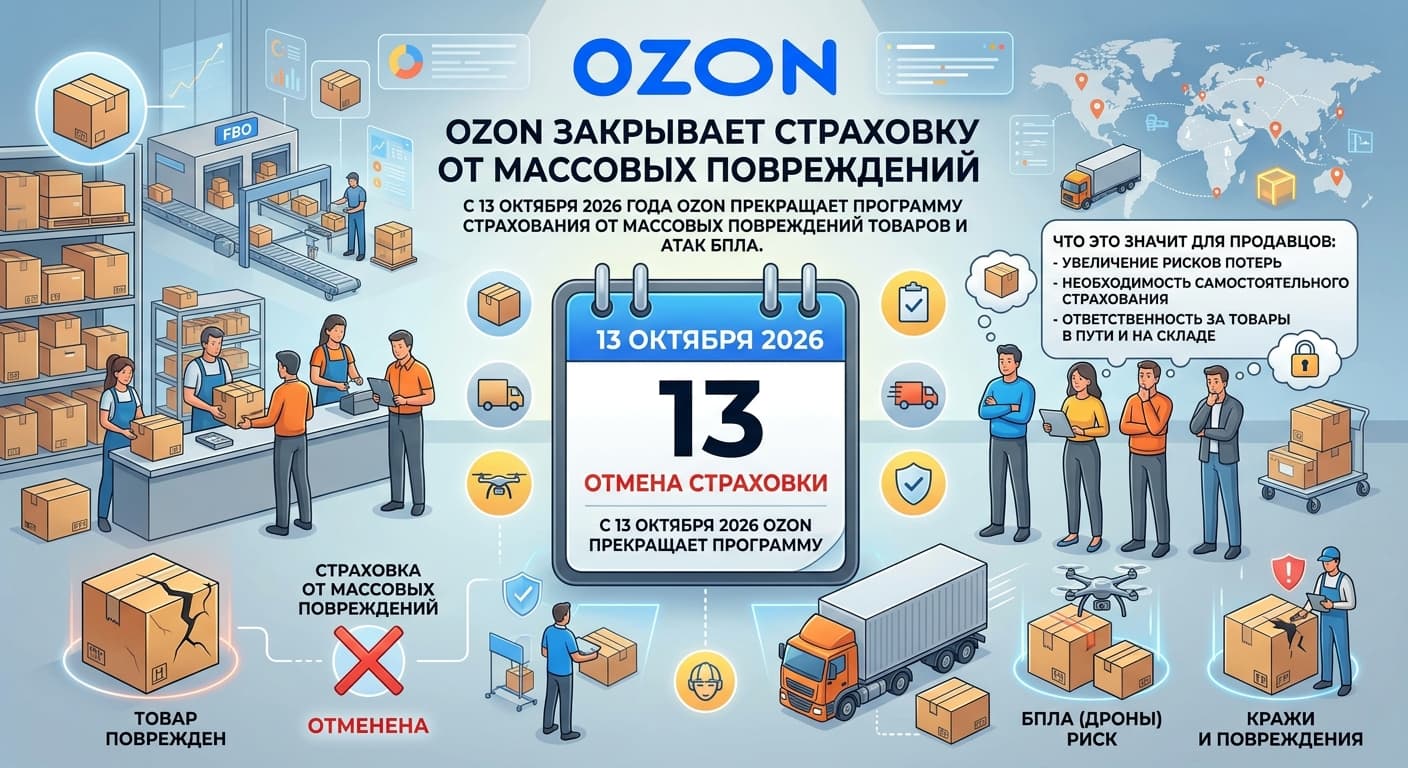 Ozon закрывает страховку от массовых повреждений с 13 октября 2026