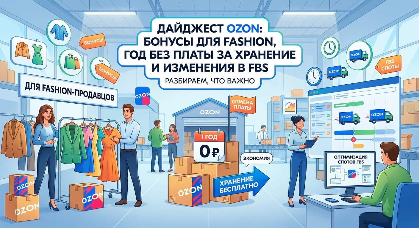 Дайджест Ozon: бонусы для fashion, год без платы за хранение и изменения в FBS
