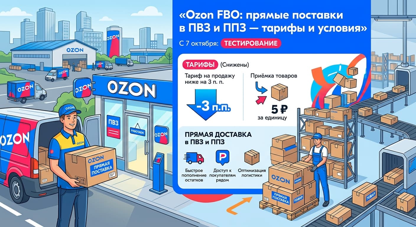 Ozon FBO: прямые поставки в ПВЗ и ППЗ — тарифы и условия