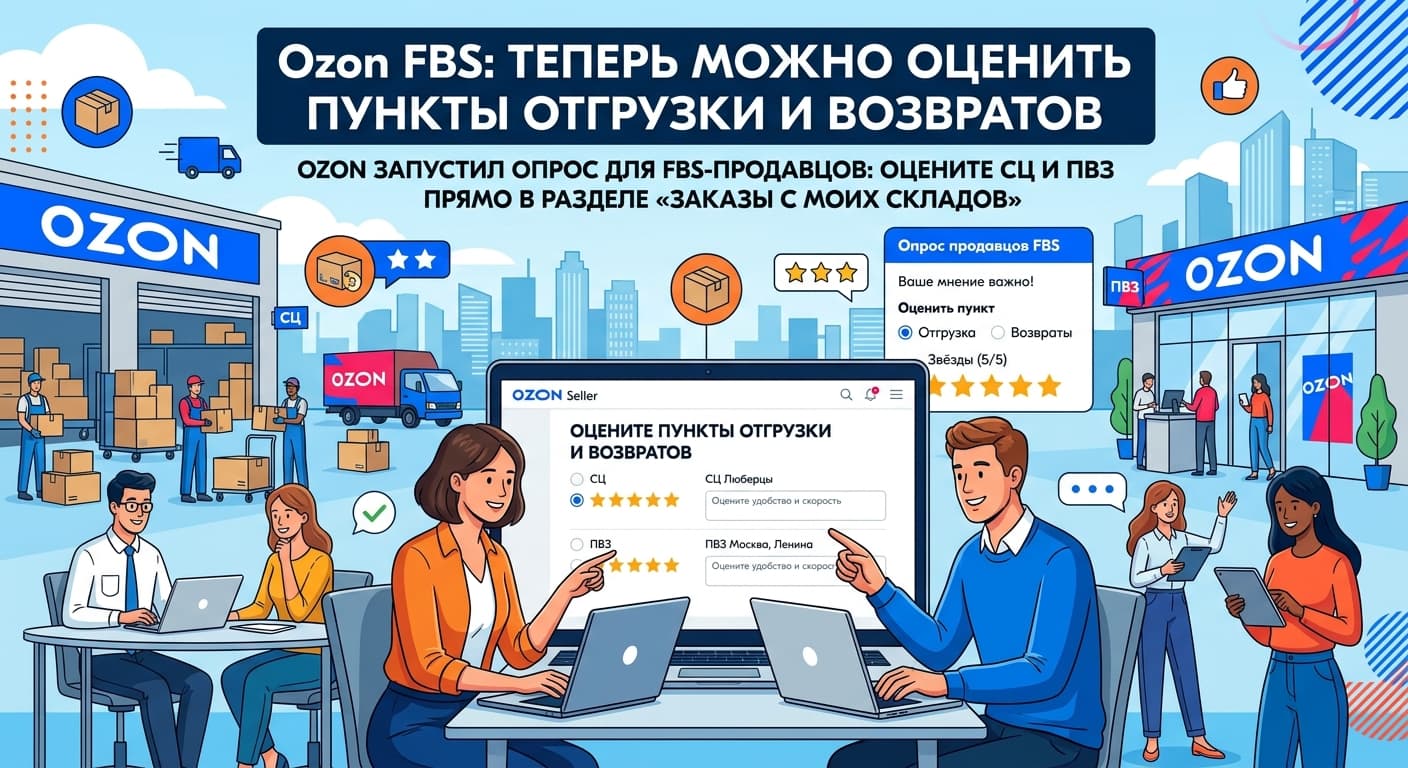 Ozon FBS: теперь можно оценить пункты отгрузки и возвратов
