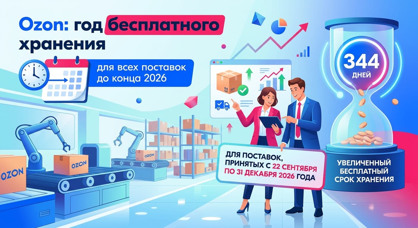 Ozon: год бесплатного хранения для всех поставок до конца 2026