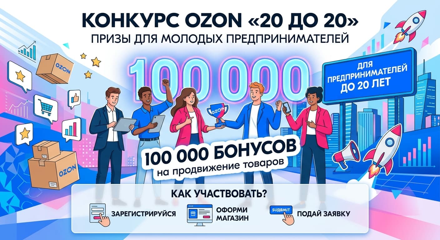 Конкурс Ozon «20 до 20»: призы для молодых предпринимателей