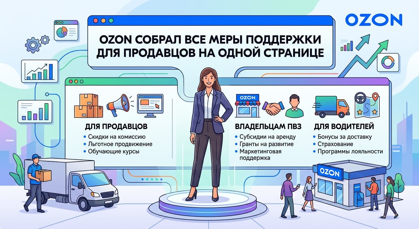 Ozon собрал все меры поддержки для продавцов на одной странице