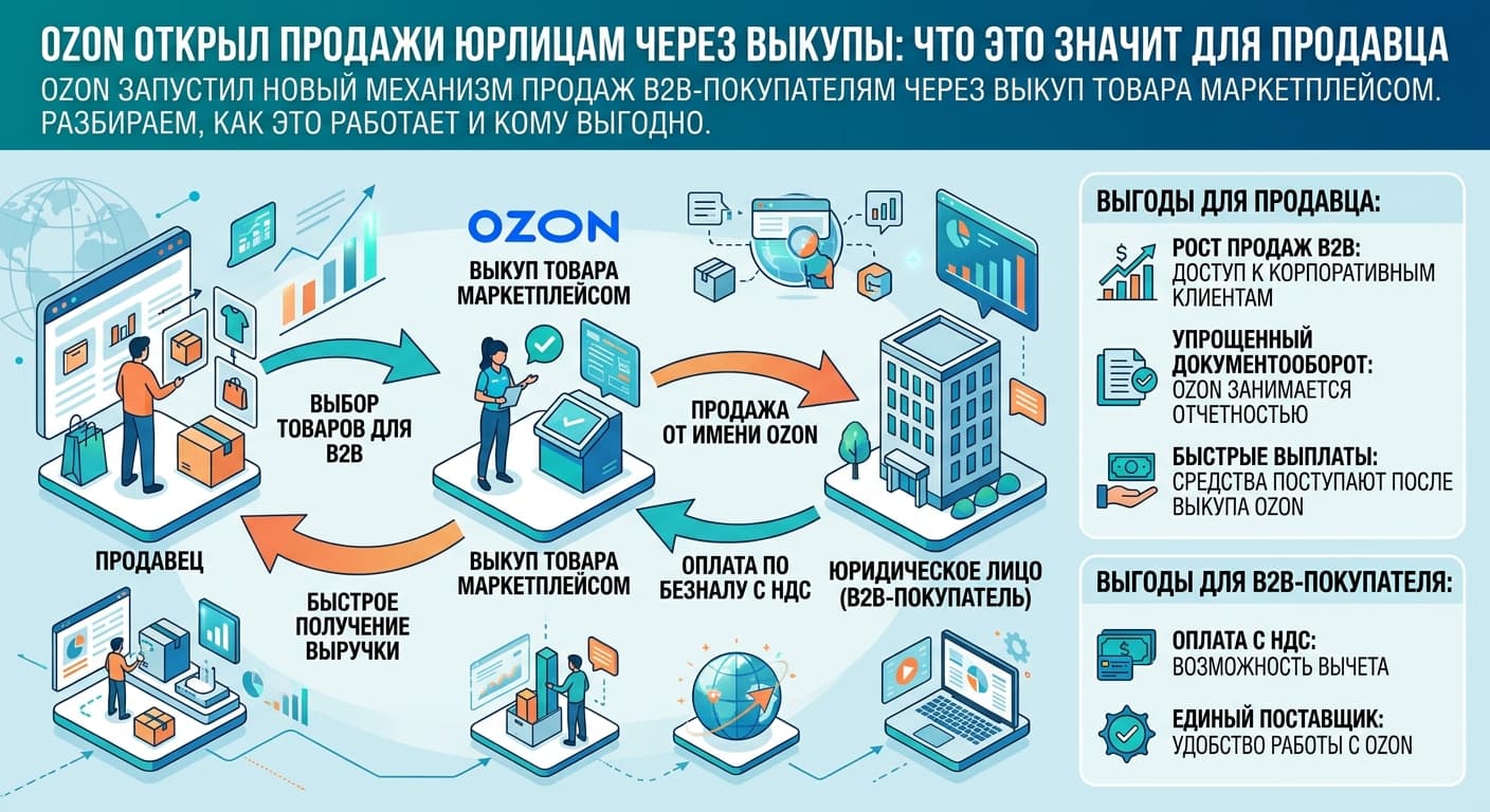 Ozon открыл продажи юрлицам через выкупы: что это значит для продавца