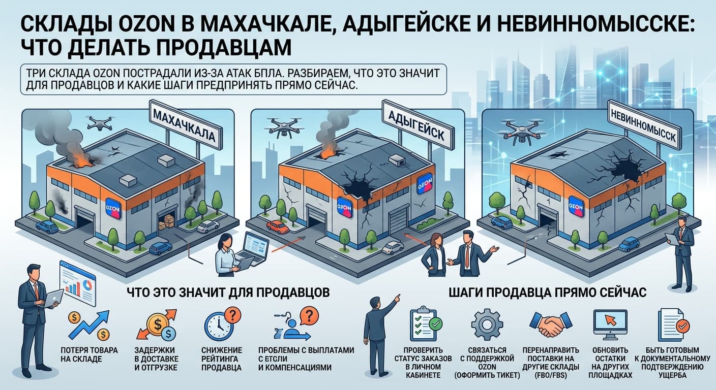 Склады Ozon в Махачкале, Адыгейске и Невинномысске: что делать продавцам
