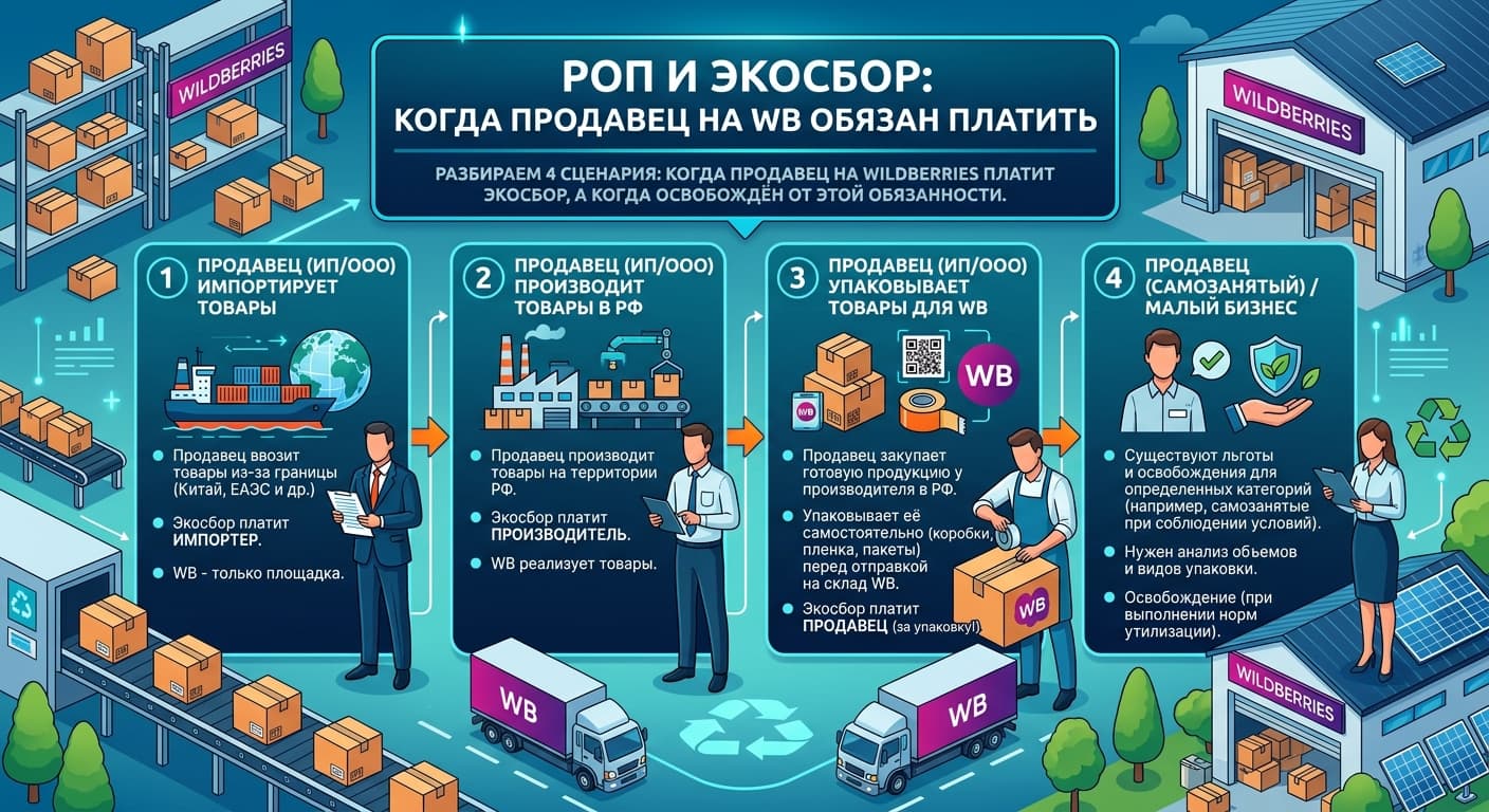 РОП и экосбор: когда продавец на WB обязан платить