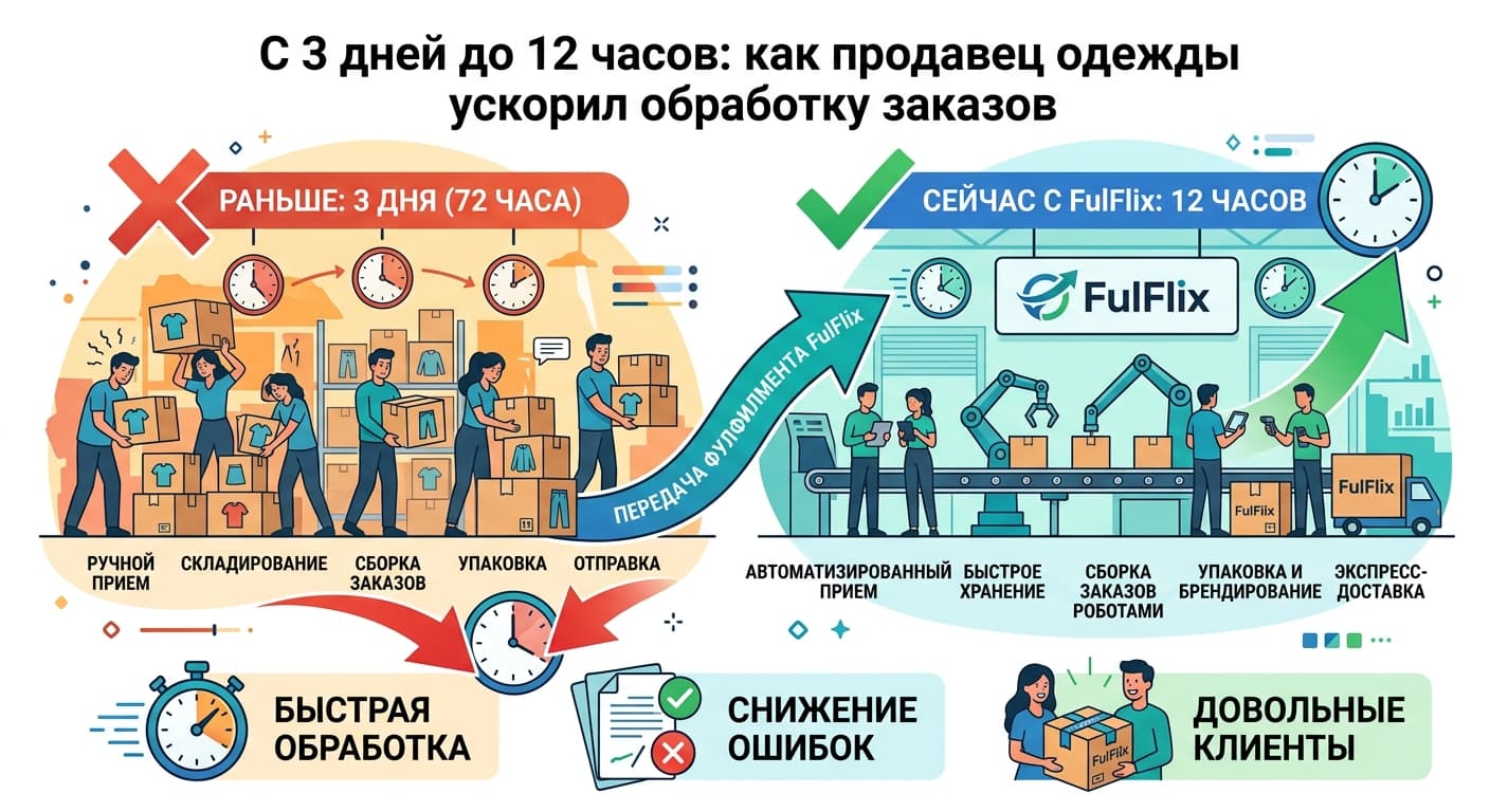 С 3 дней до 12 часов: как продавец одежды ускорил обработку заказов