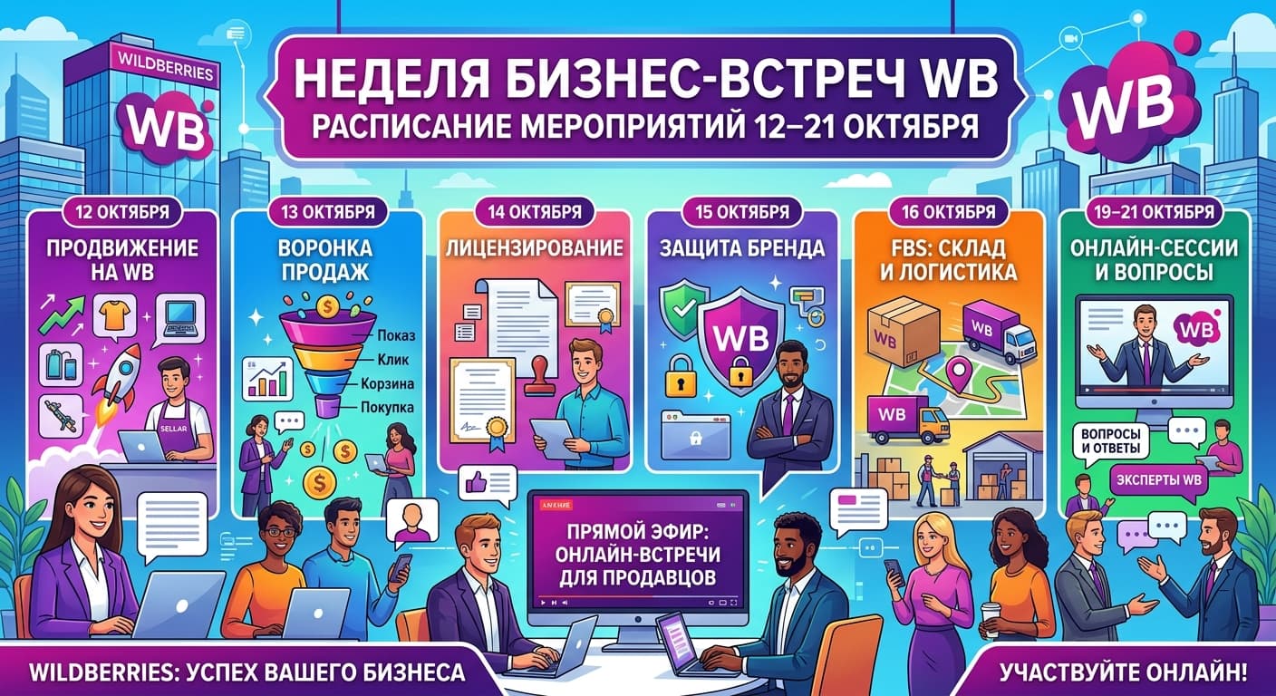 Неделя бизнес-встреч WB: расписание мероприятий 12–21 октября