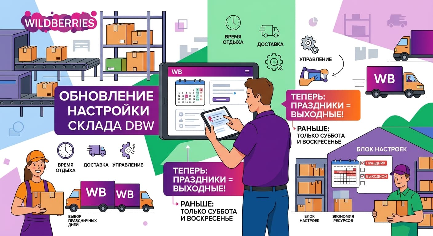 WB DBW: как настроить праздничные выходные для склада