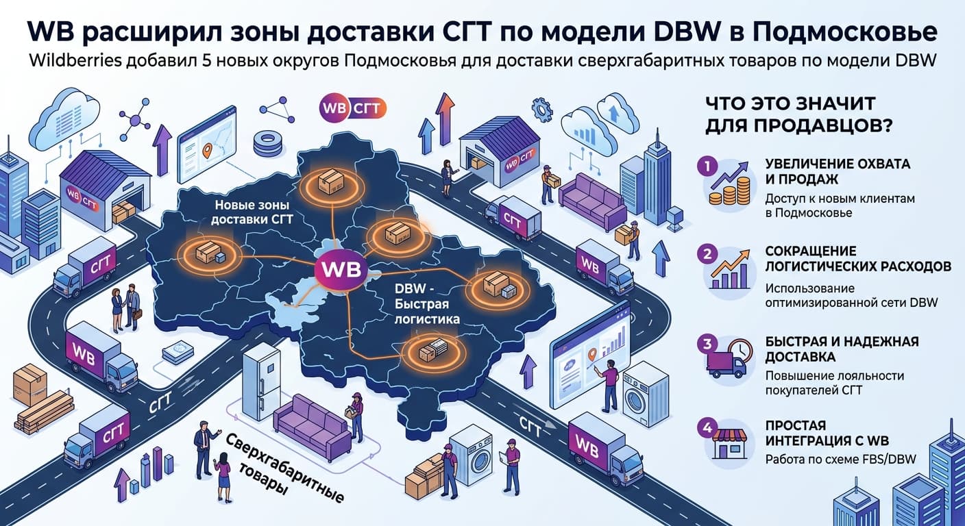 WB расширил зоны доставки СГТ по модели DBW в Подмосковье