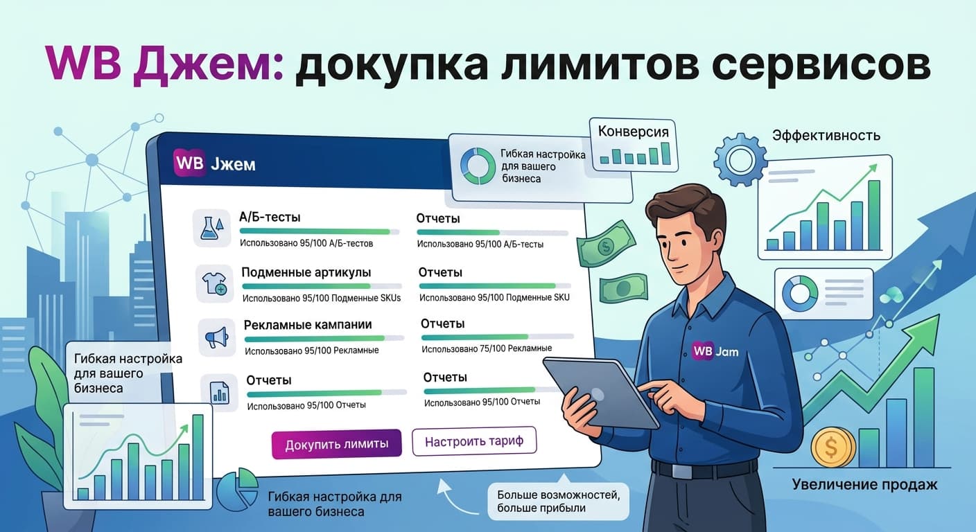 WB Джем: докупка лимитов сервисов через конструктор тарифов