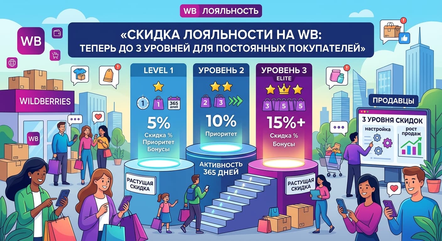 Скидка лояльности на WB: теперь до 3 уровней для постоянных покупателей