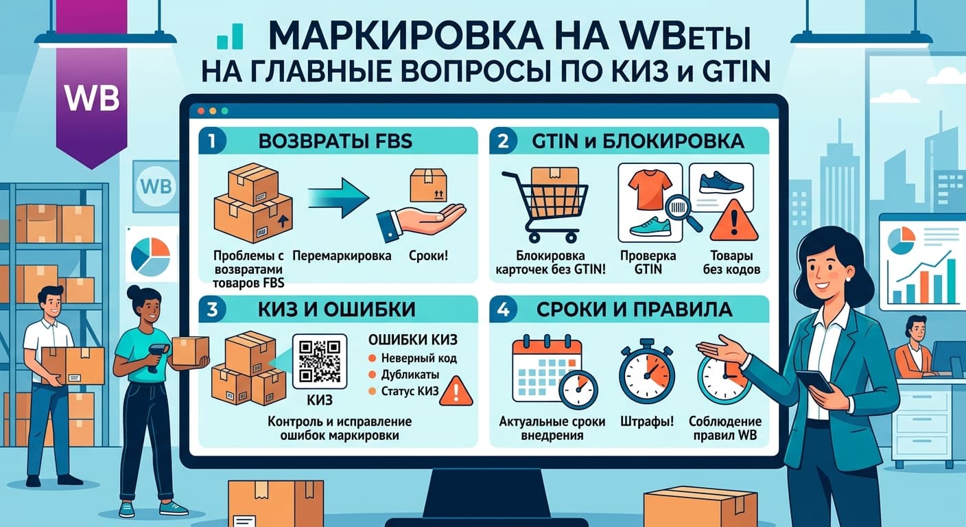 Маркировка на WB: ответы на главные вопросы по КИЗ и GTIN