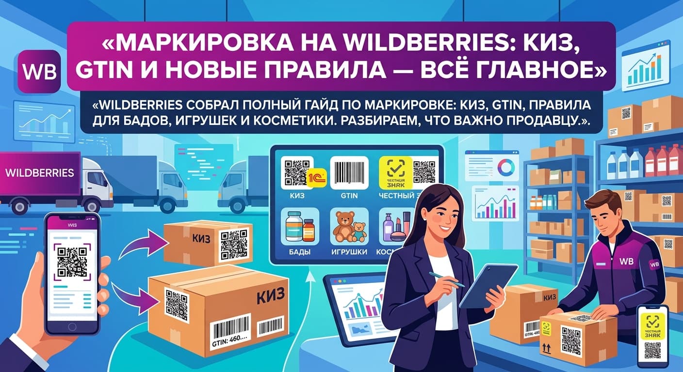 Маркировка на Wildberries: КИЗ, GTIN и новые правила — всё главное