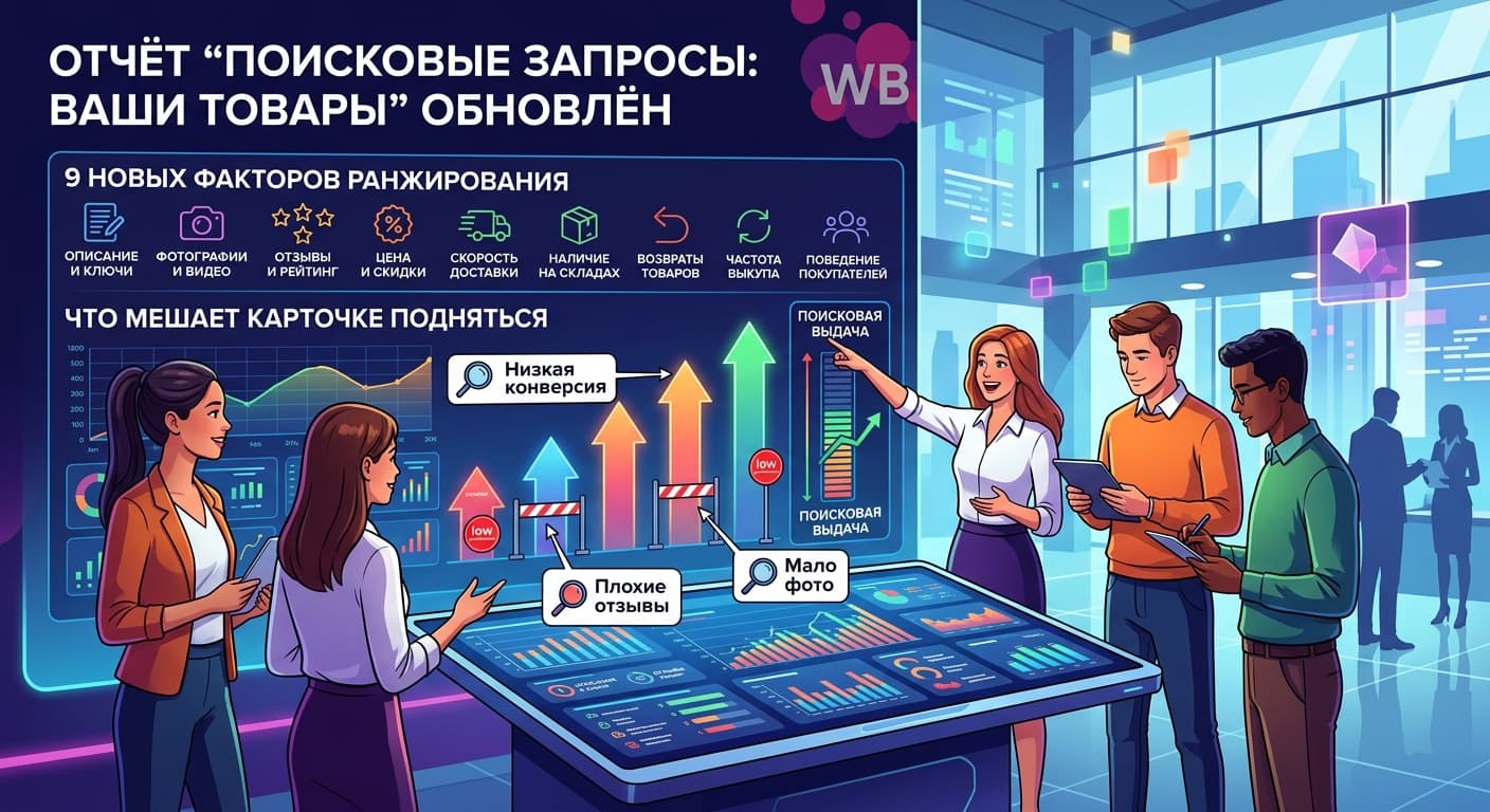 WB добавил 9 новых факторов ранжирования в отчёт по поисковым запросам