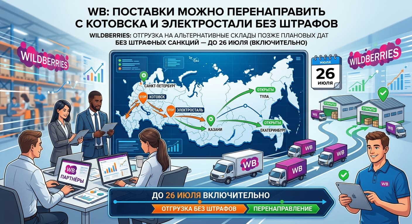 WB разрешил перенаправить поставки с Котовска и Электростали без штрафов