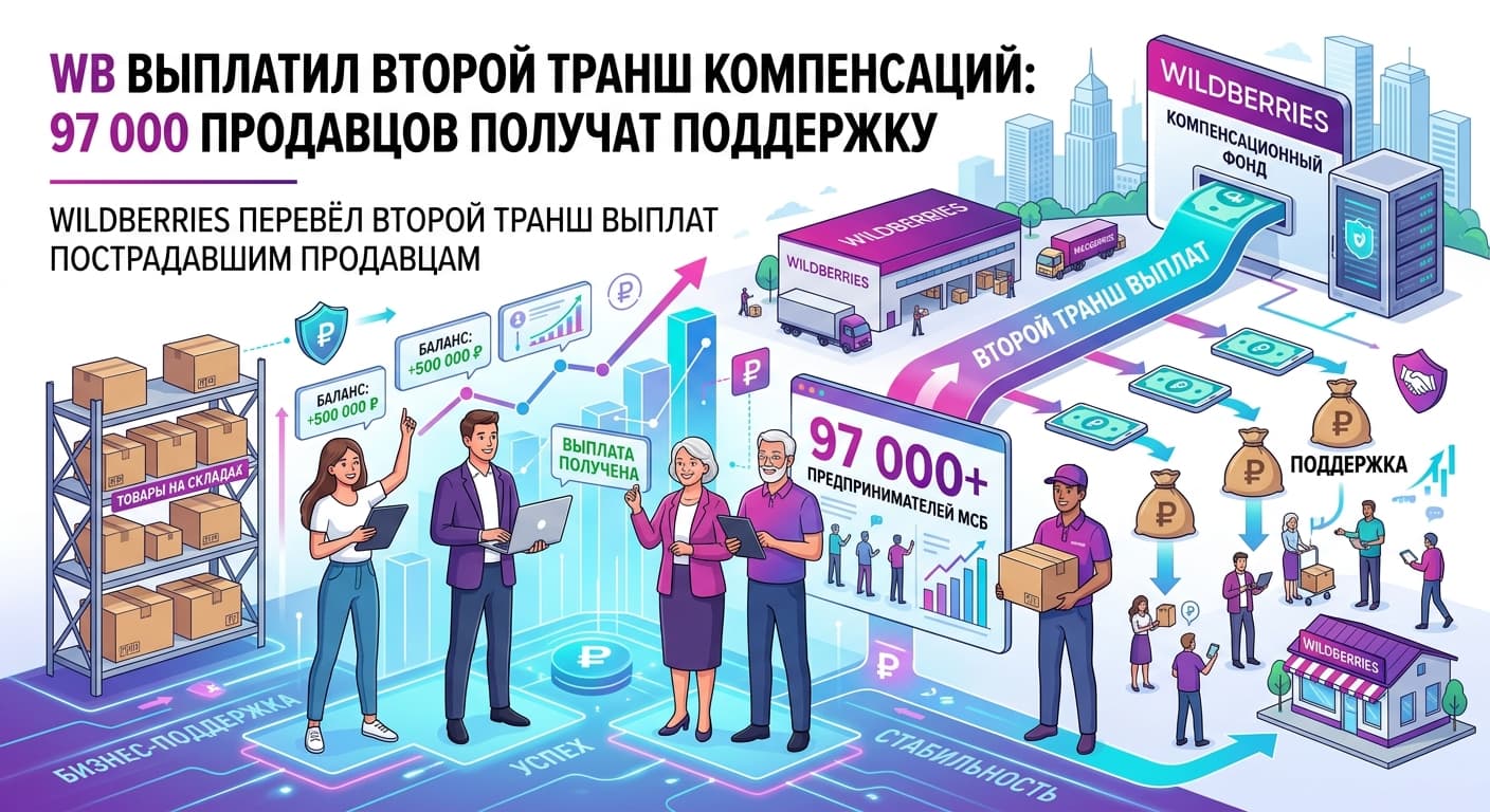 WB выплатил второй транш компенсаций: 97 000 продавцов получат поддержку