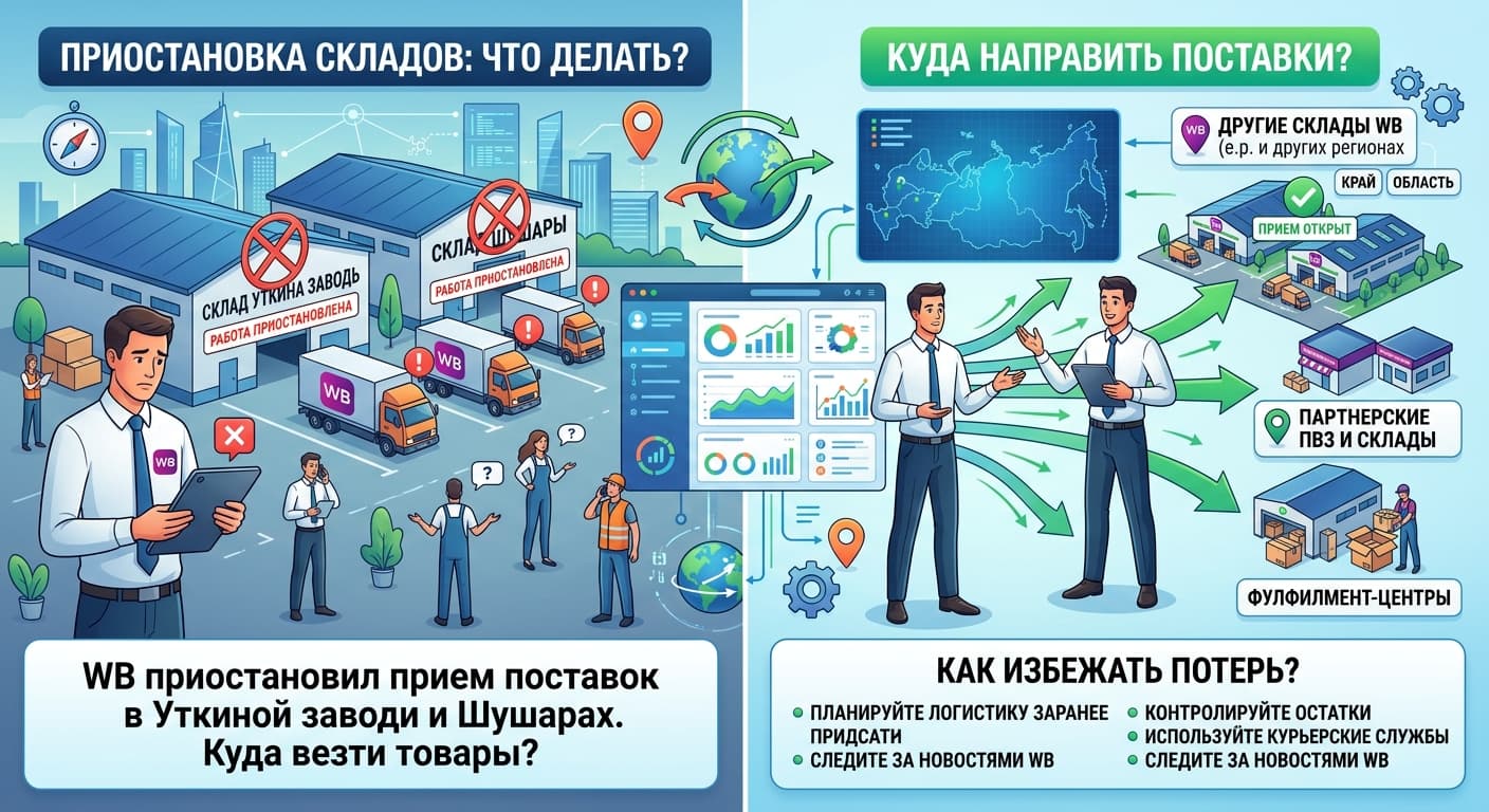 Склады Уткина Заводь и Шушары приостановлены: куда везти поставки