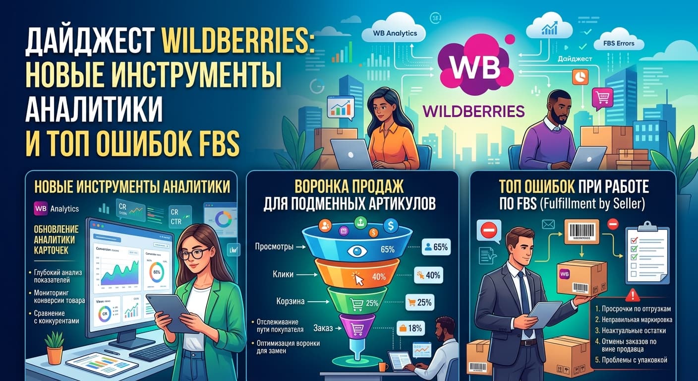 Дайджест Wildberries: новые инструменты аналитики и топ ошибок FBS