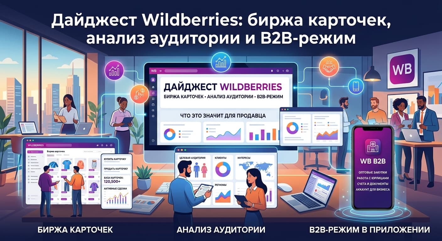 Дайджест Wildberries: биржа карточек, анализ аудитории и B2B-режим