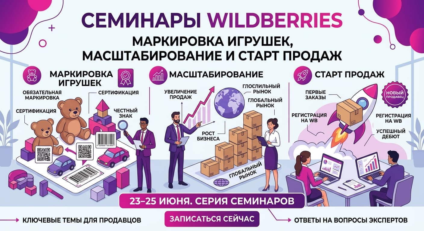 Семинары Wildberries: маркировка игрушек, масштабирование и старт продаж