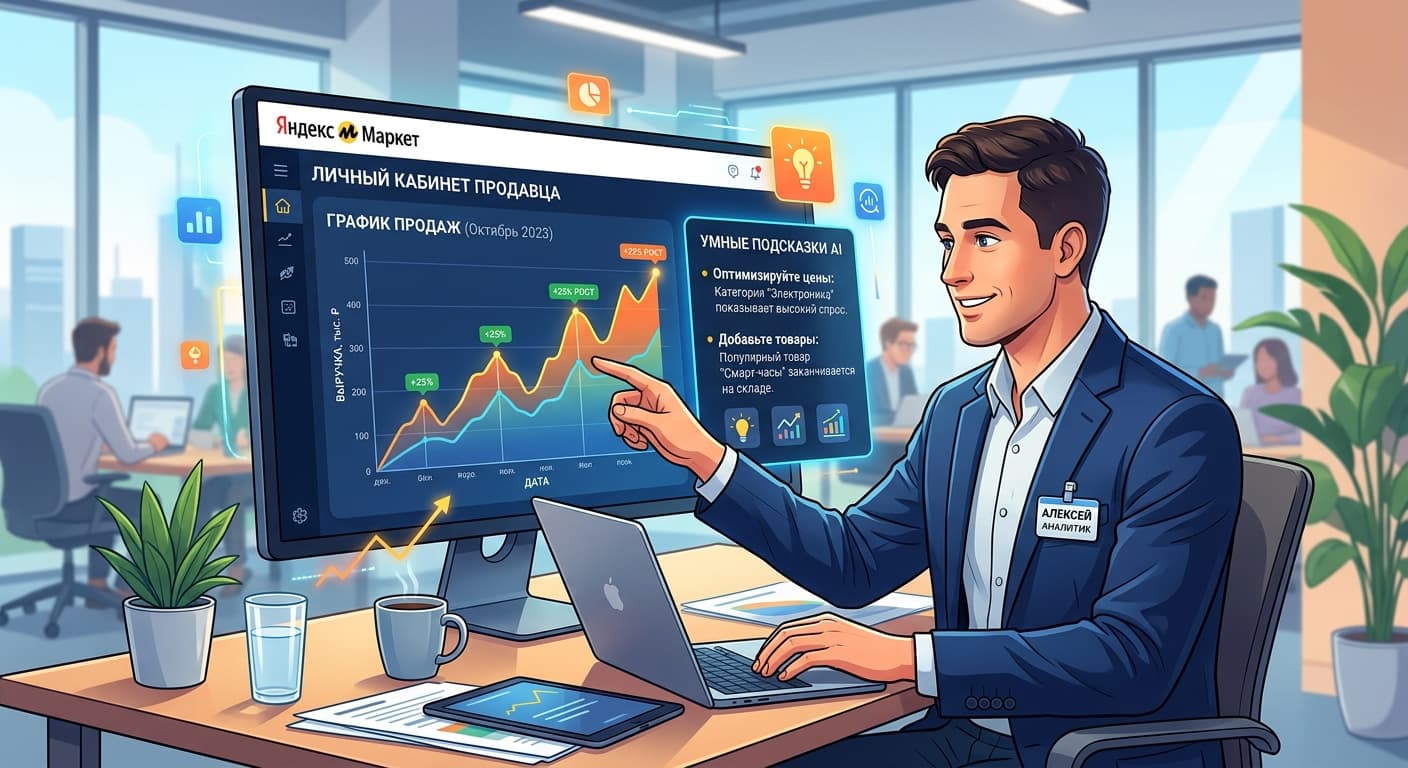 Маркет AI обновился: графики продаж и умные подсказки в кабинете