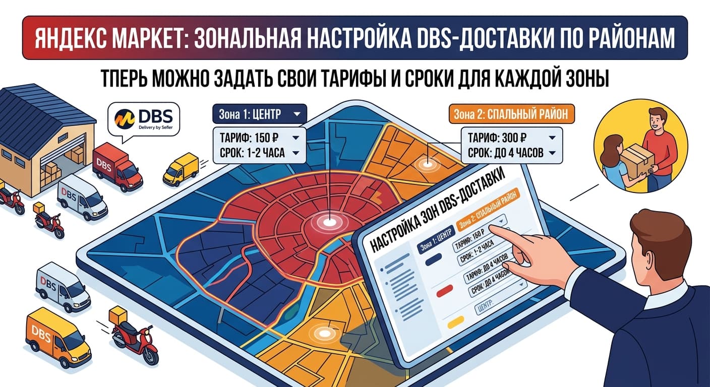 Яндекс Маркет: зональная настройка DBS-доставки по районам