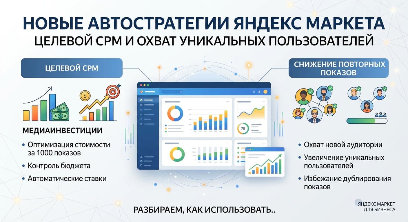 Новые автостратегии Яндекс Маркета: целевой CPM и охват уникальных пользователей