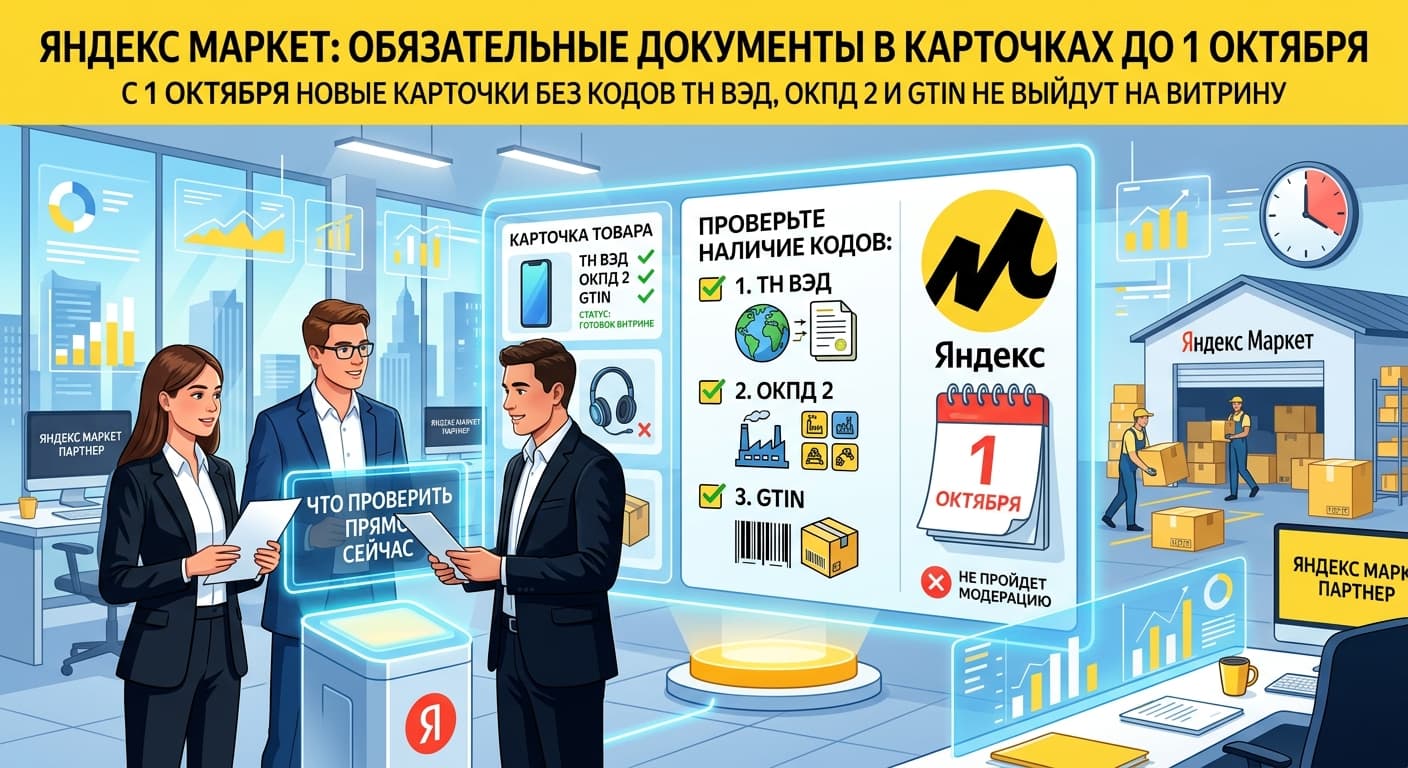 Яндекс Маркет: обязательные документы в карточках до 1 октября