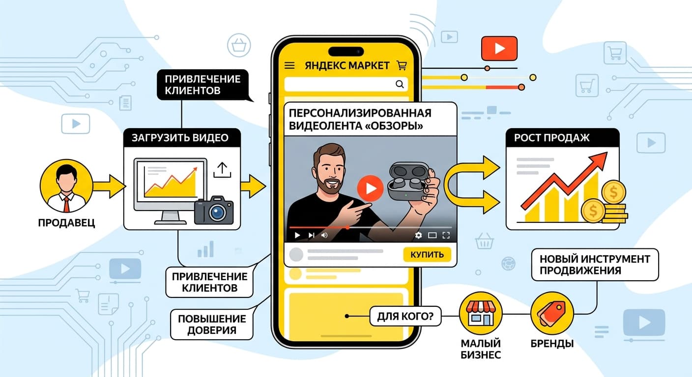 Яндекс Маркет запустил «Обзоры»: видеолента для продавцов