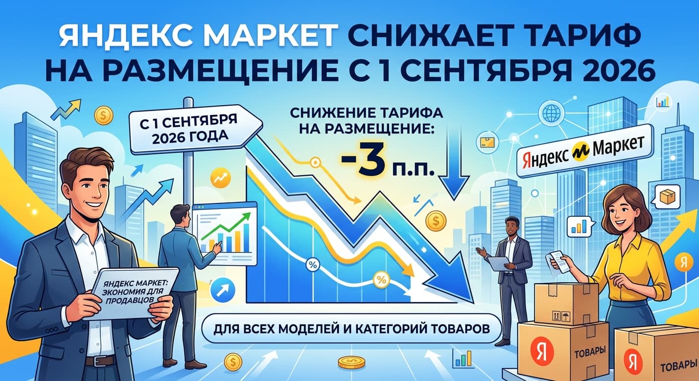 Яндекс Маркет снижает тариф на размещение с 1 сентября 2026