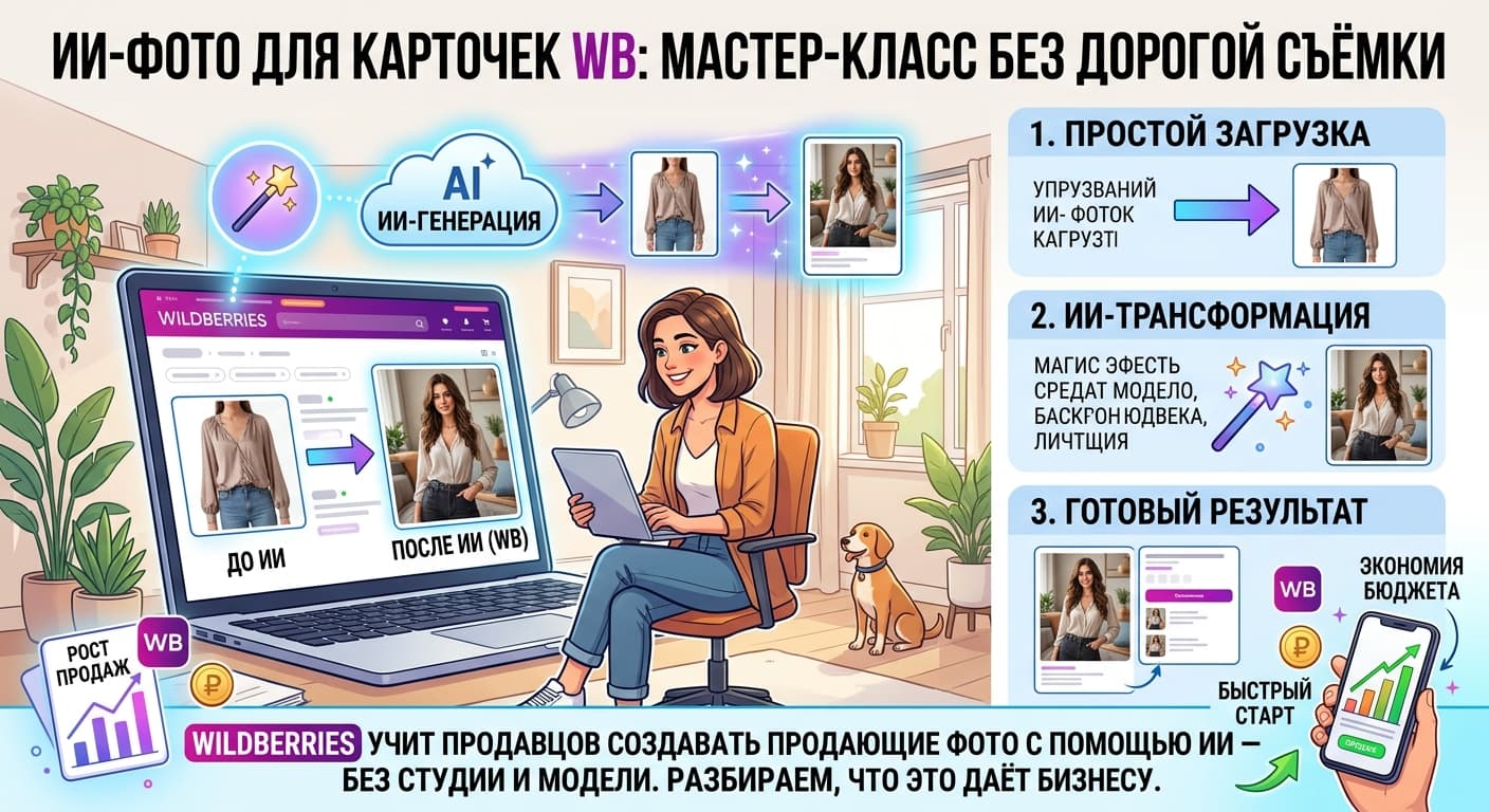 ИИ-фото для карточек WB: мастер-класс без дорогой съёмки