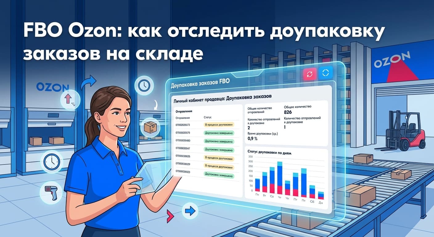 FBO Ozon: как отследить доупаковку заказов на складе