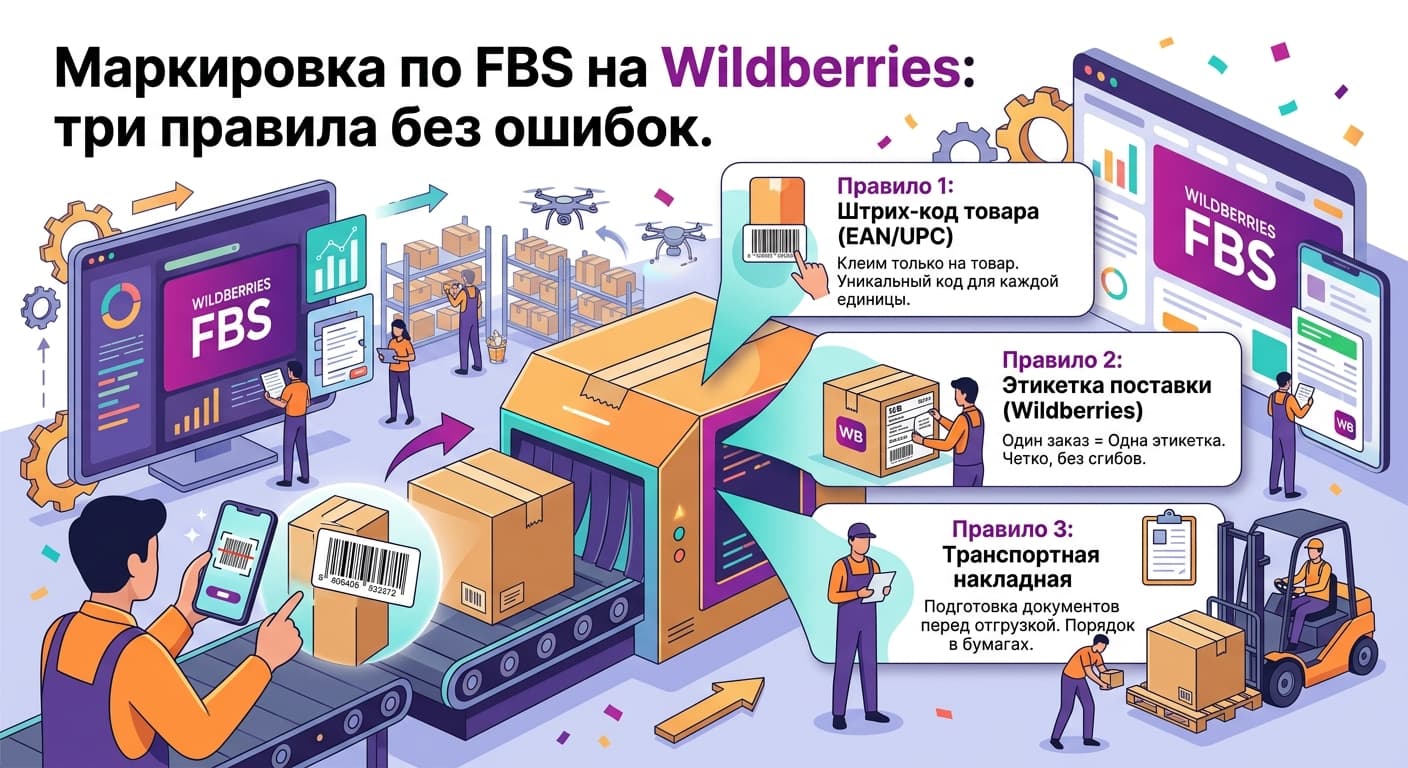 Маркировка по FBS на Wildberries: три правила без ошибок