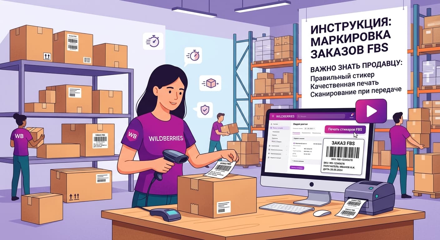 Маркировка заказов FBS на Wildberries: как работать со стикерами
