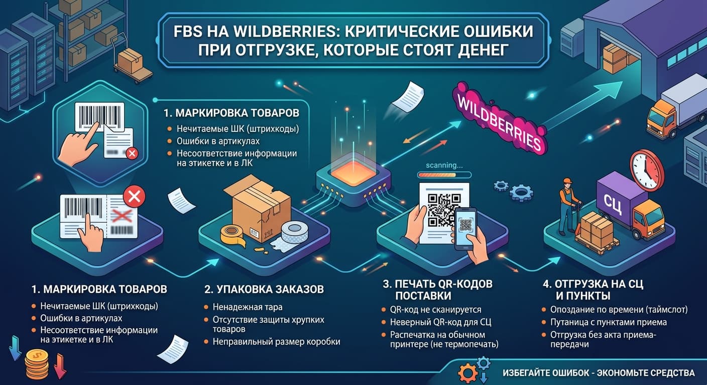 FBS на Wildberries: критические ошибки при отгрузке, которые стоят денег