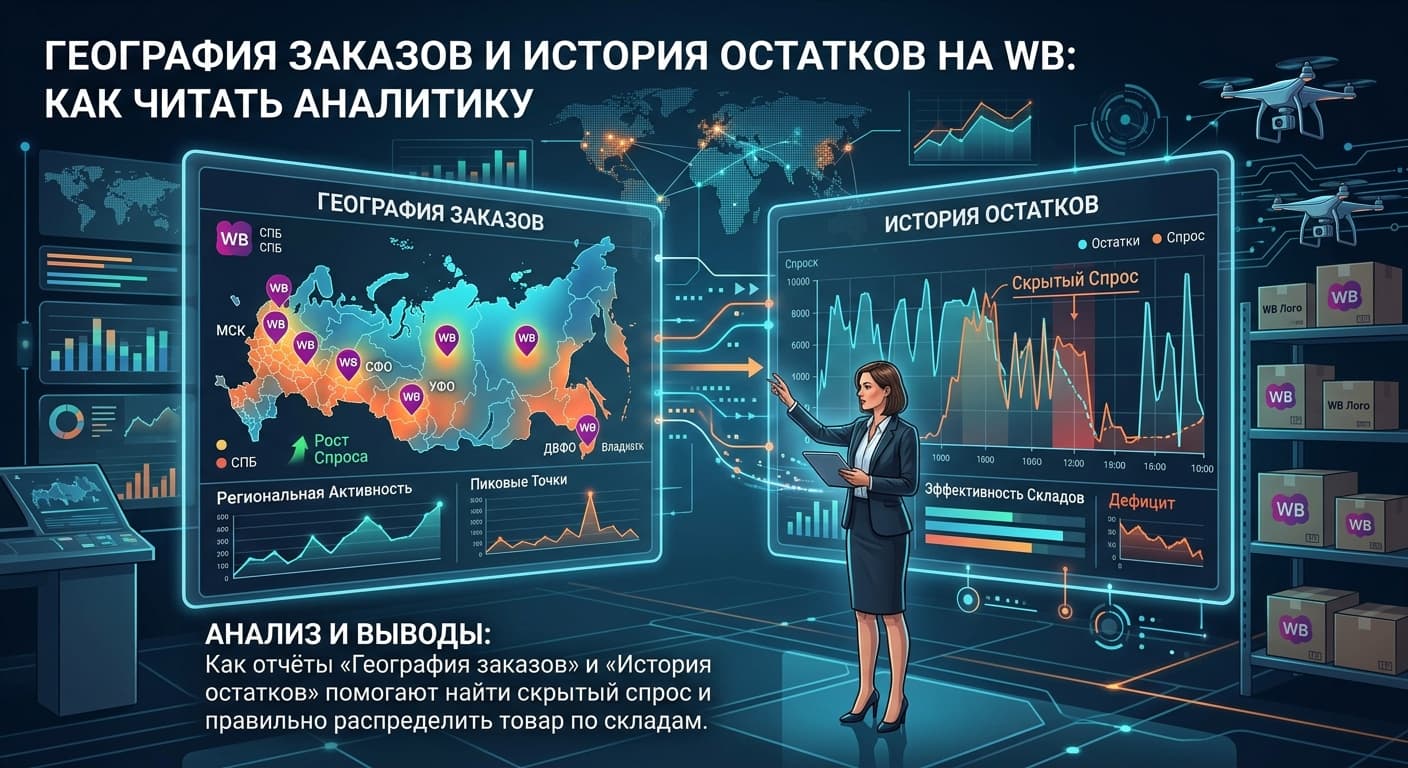 География заказов и История остатков на WB: как читать аналитику