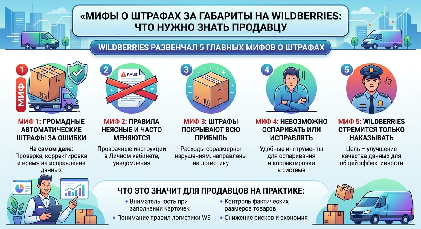 Мифы о штрафах за габариты на Wildberries: что нужно знать продавцу